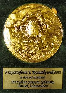 Medal uznania od Prezydenta Miasta Gdańska